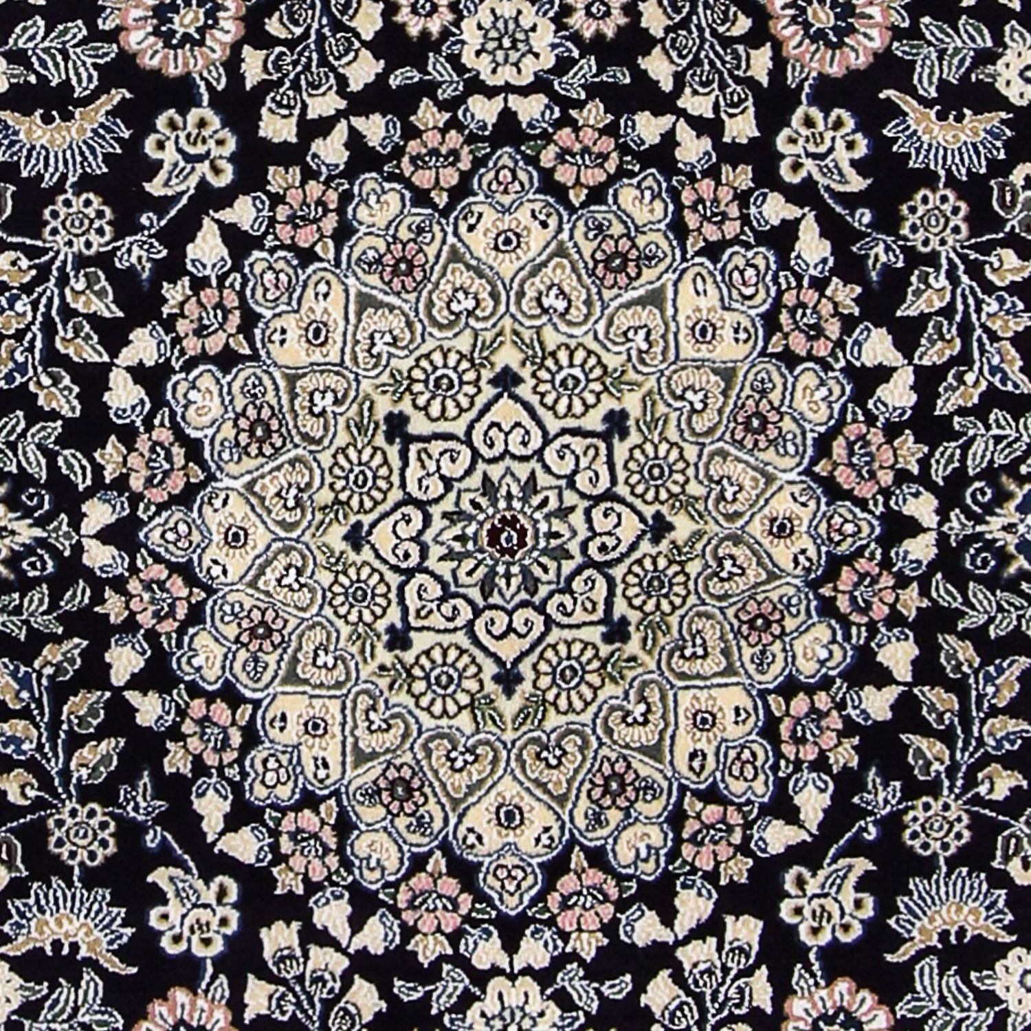Alfombra Persa - Nain - Real - 204 x 128 cm - azul oscuro