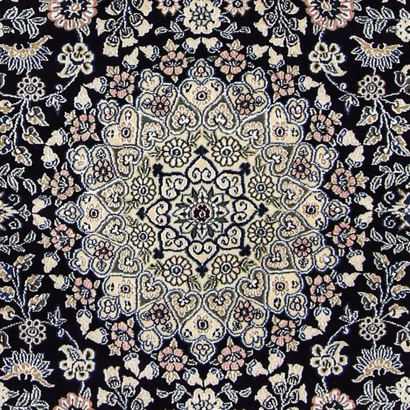 Alfombra Persa - Nain - Real - 204 x 128 cm - azul oscuro