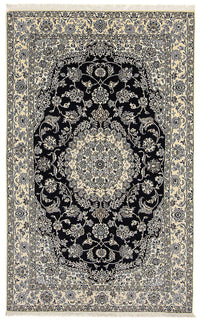 Alfombra Persa - Nain - Real - 255 x 154 cm - azul oscuro