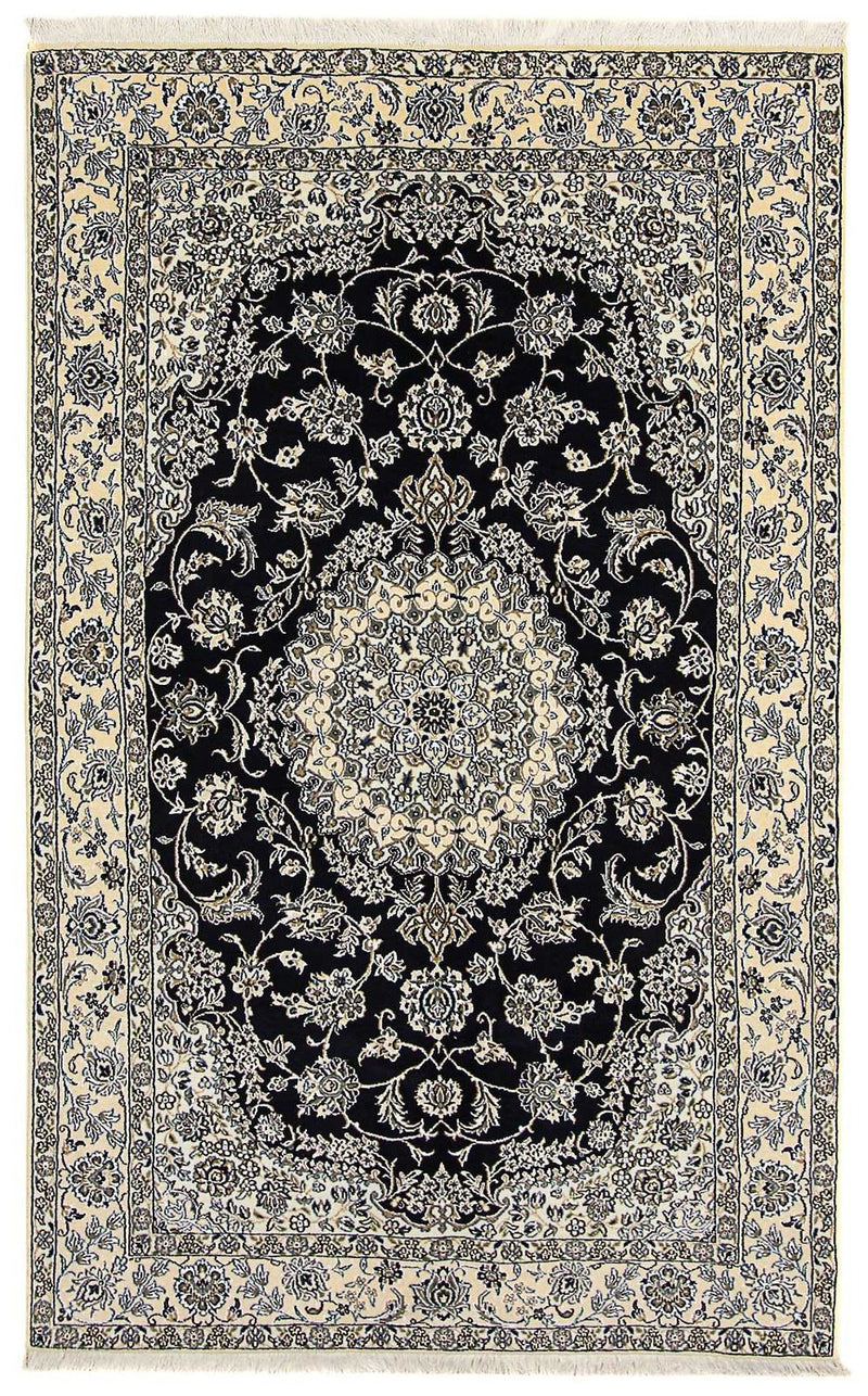 Alfombra Persa - Nain - Real - 255 x 154 cm - azul oscuro
