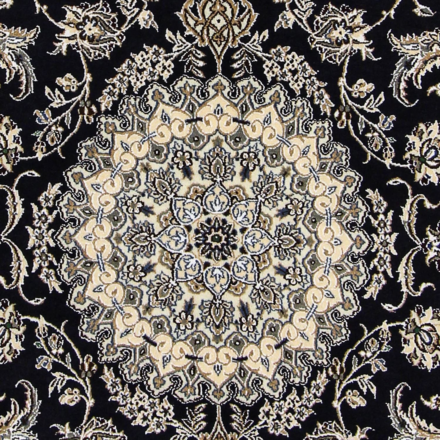 Alfombra Persa - Nain - Real - 255 x 154 cm - azul oscuro
