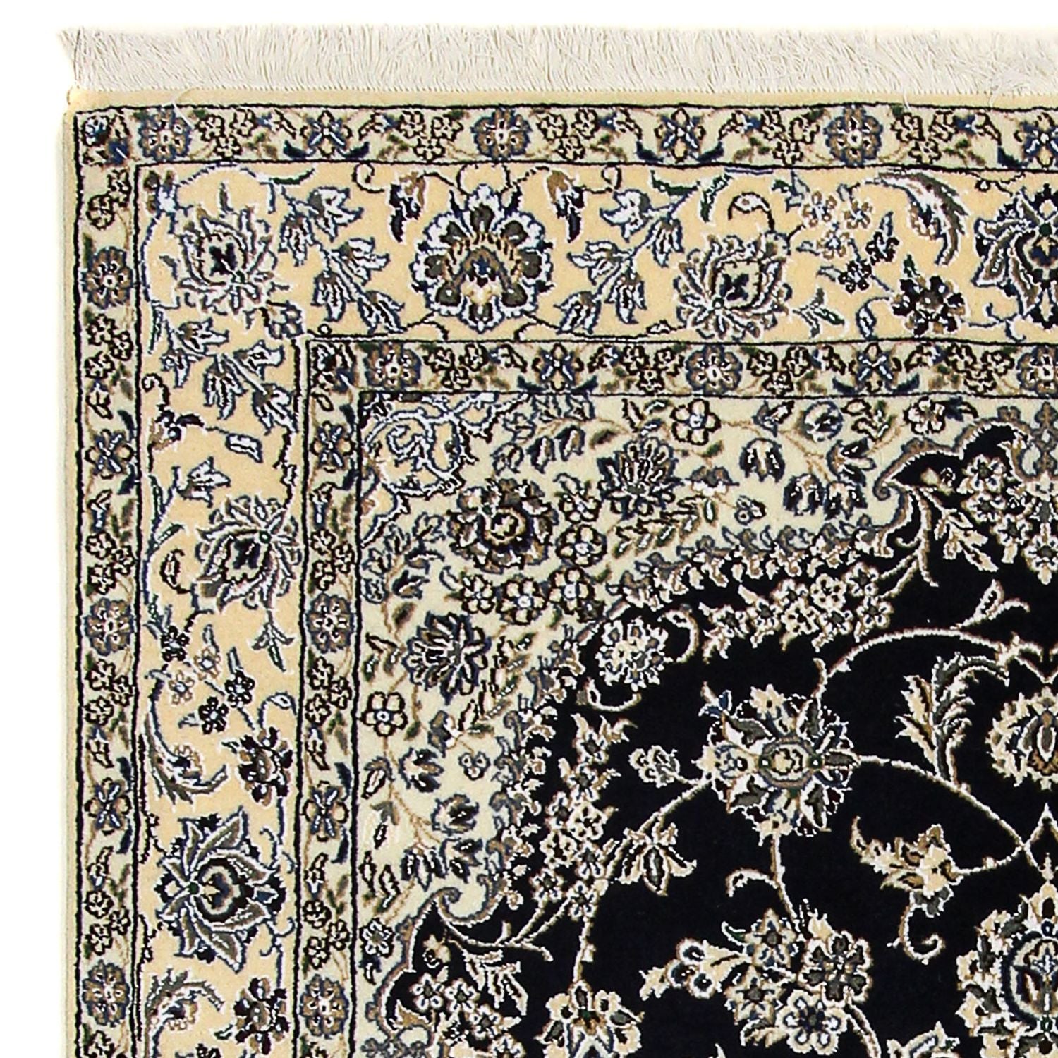 Alfombra Persa - Nain - Real - 255 x 154 cm - azul oscuro