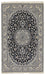 Alfombra Persa - Nain - Real - 202 x 130 cm - azul oscuro