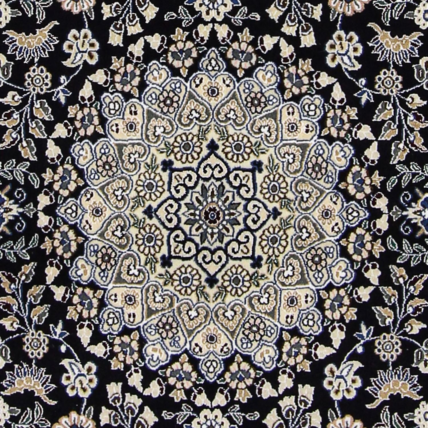 Alfombra Persa - Nain - Real - 202 x 130 cm - azul oscuro