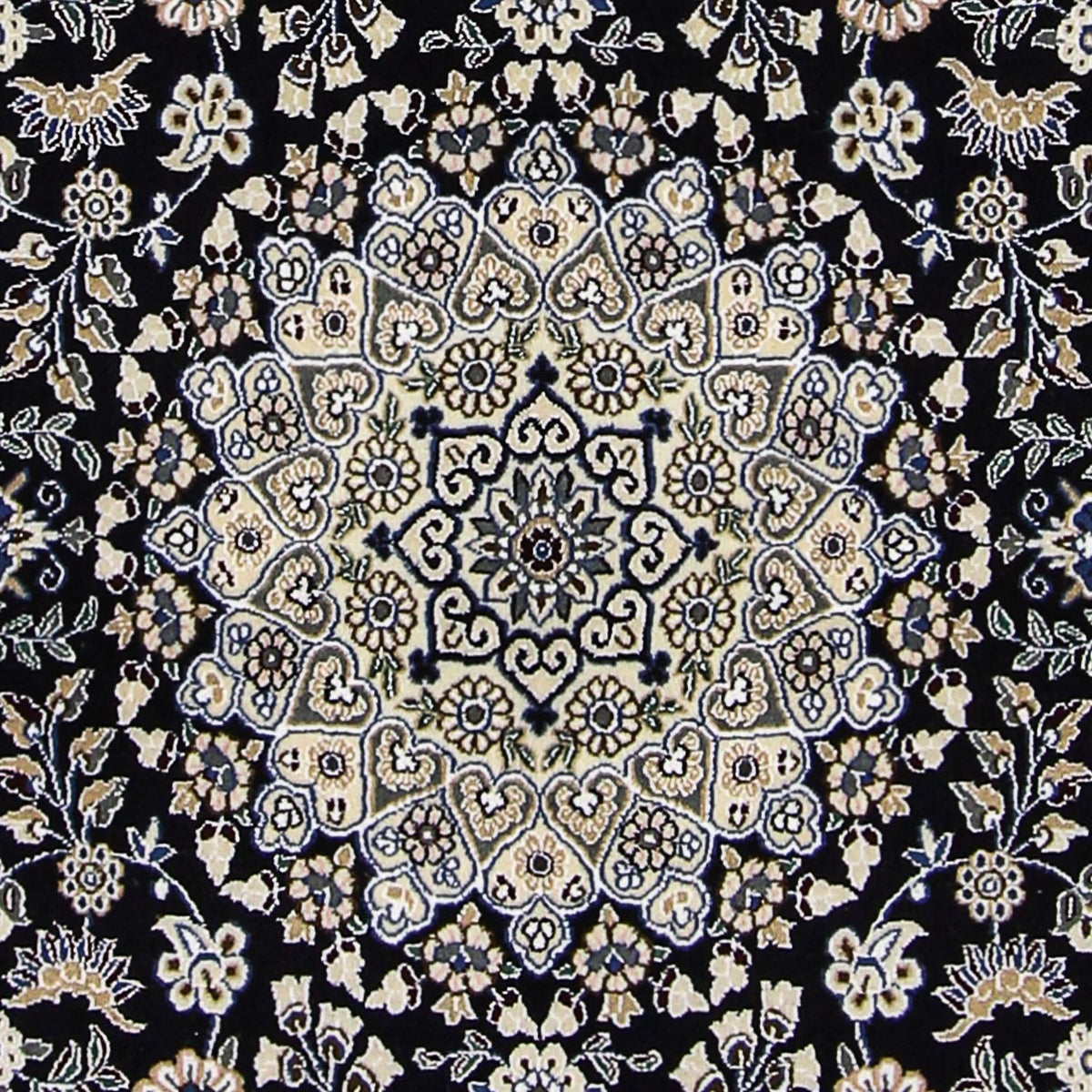 Alfombra Persa - Nain - Real - 202 x 130 cm - azul oscuro