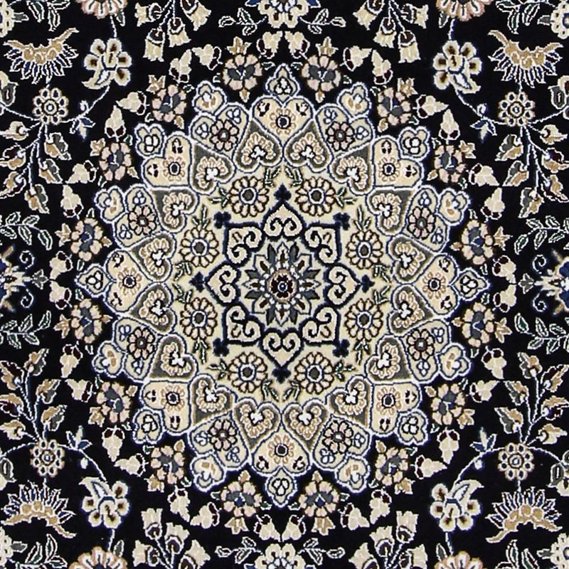 Alfombra Persa - Nain - Real - 202 x 130 cm - azul oscuro
