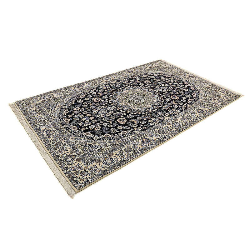 Alfombra Persa - Nain - Real - 202 x 130 cm - azul oscuro