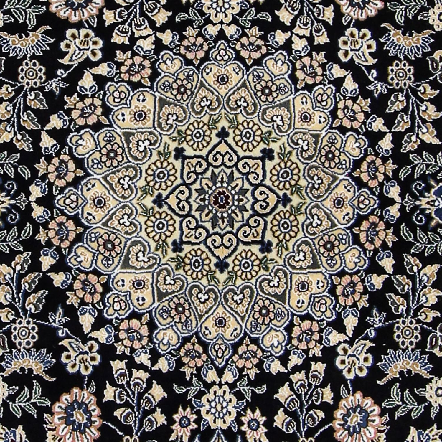 Alfombra Persa - Nain - Real - 202 x 132 cm - azul oscuro