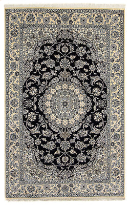 Alfombra Persa - Nain - Real - 246 x 154 cm - azul oscuro