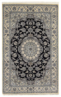 Alfombra Persa - Nain - Real - 246 x 154 cm - azul oscuro