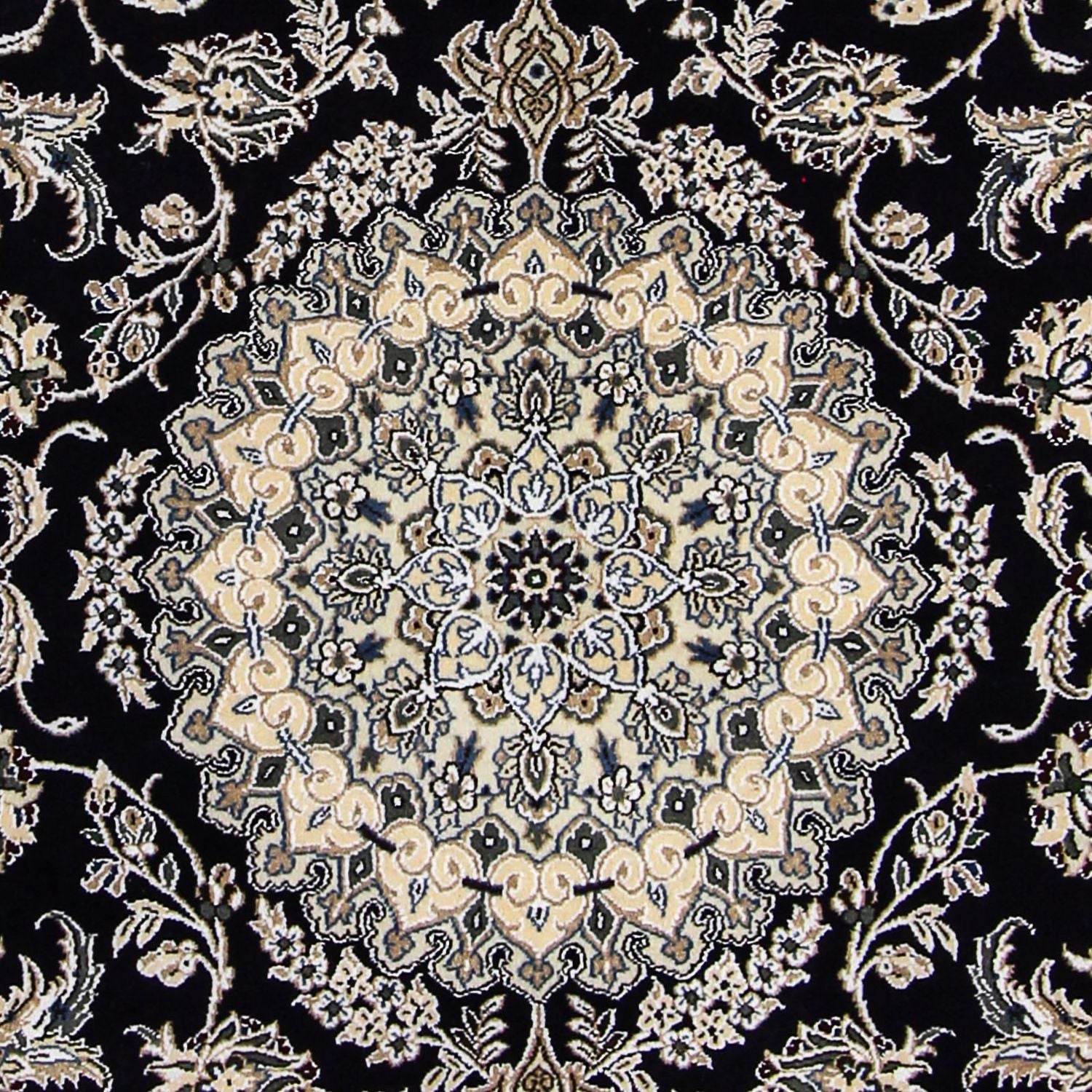 Alfombra Persa - Nain - Real - 246 x 154 cm - azul oscuro