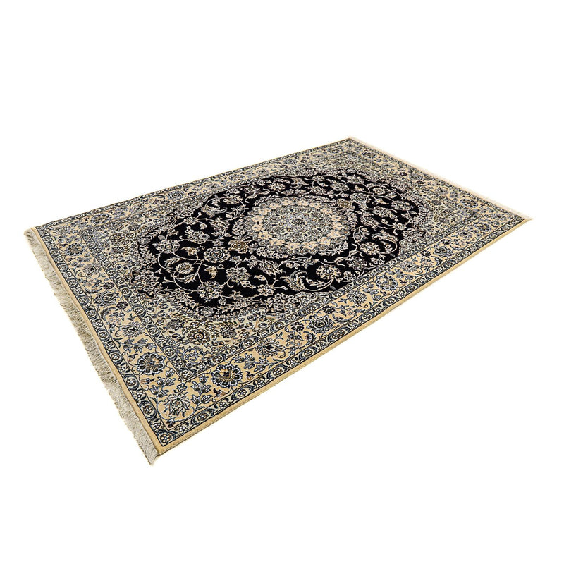 Alfombra Persa - Nain - Real - 246 x 154 cm - azul oscuro
