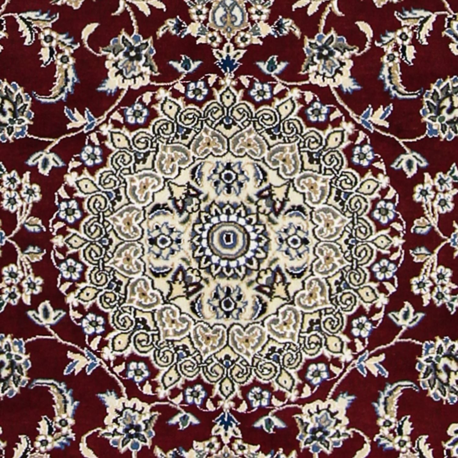 Alfombra Persa - Nain - Real - 175 x 118 cm - rojo oscuro