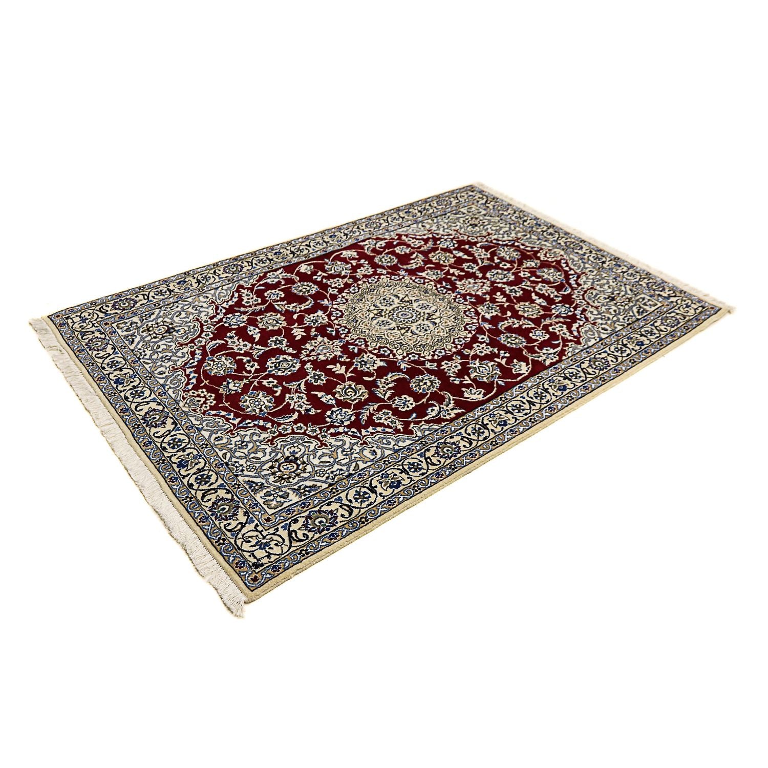 Alfombra Persa - Nain - Real - 175 x 118 cm - rojo oscuro