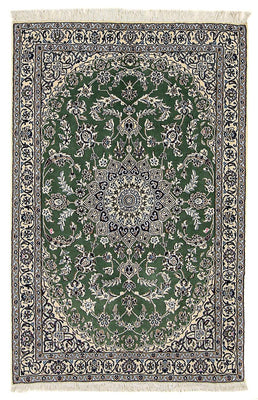 Alfombra Persa - Nain - Real - 185 x 118 cm - verde oscuro