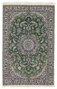 Alfombra Persa - Nain - Real - 185 x 118 cm - verde oscuro