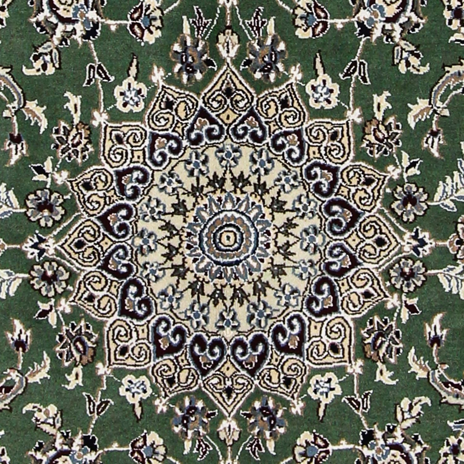 Alfombra Persa - Nain - Real - 185 x 118 cm - verde oscuro