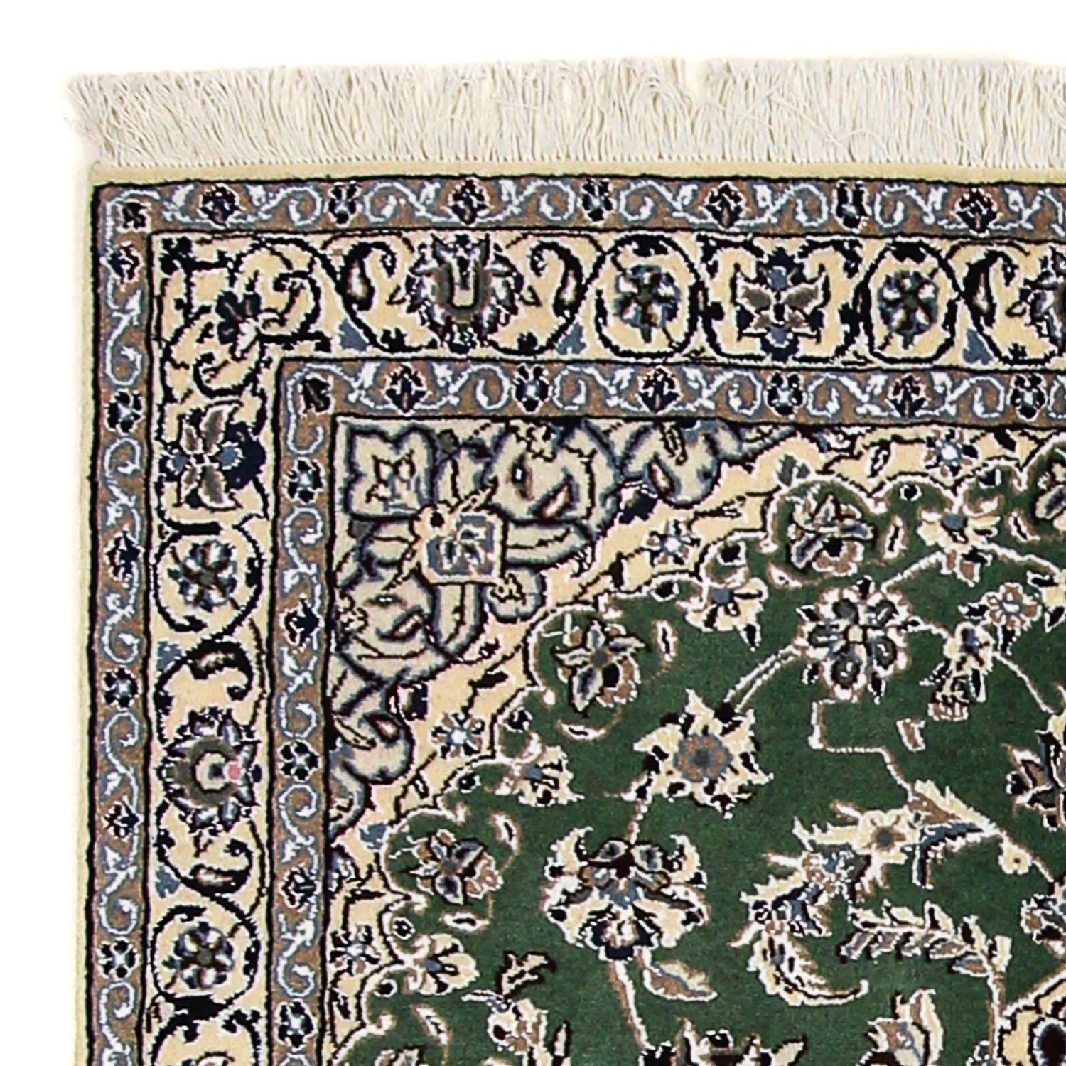 Alfombra Persa - Nain - Real - 185 x 118 cm - verde oscuro