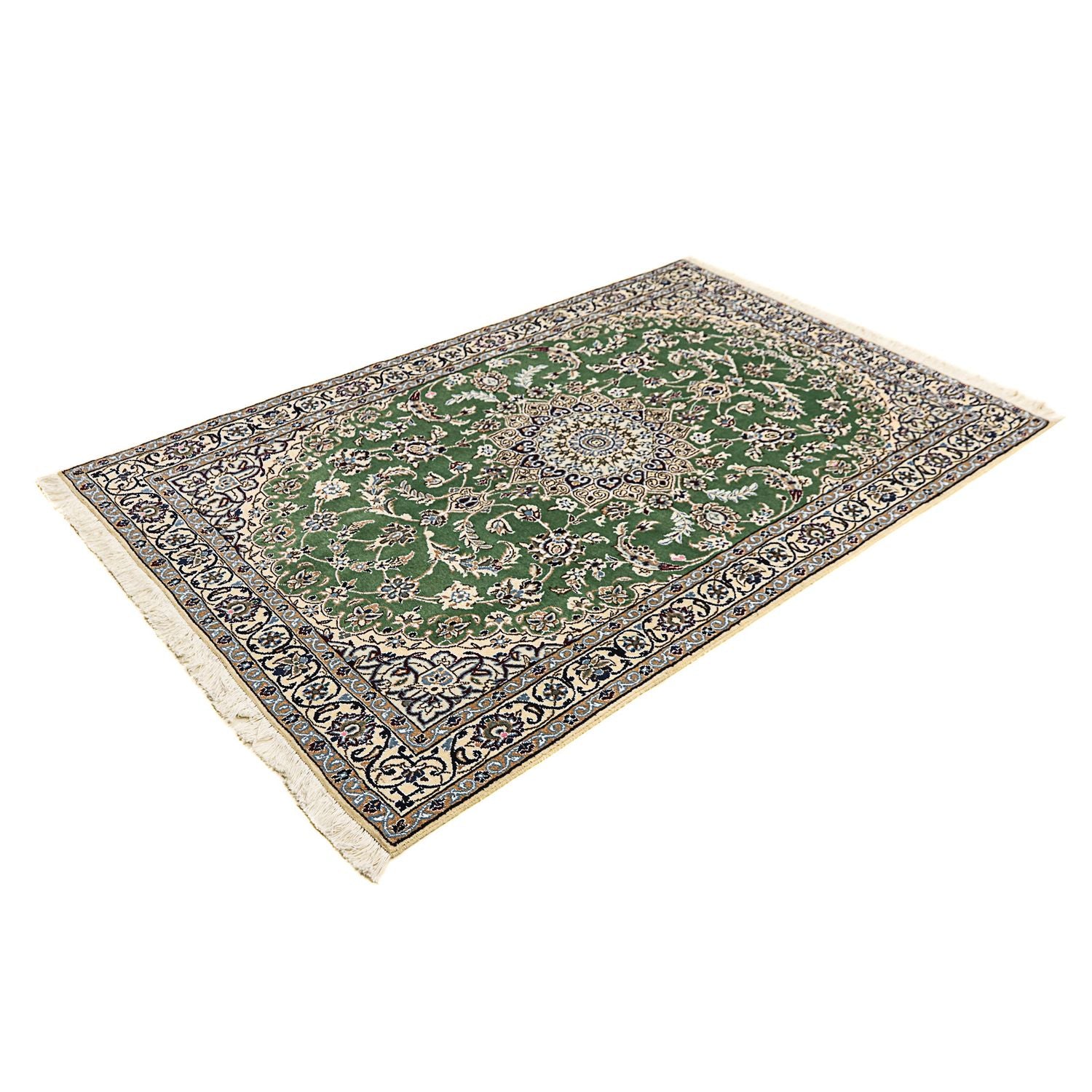 Alfombra Persa - Nain - Real - 185 x 118 cm - verde oscuro