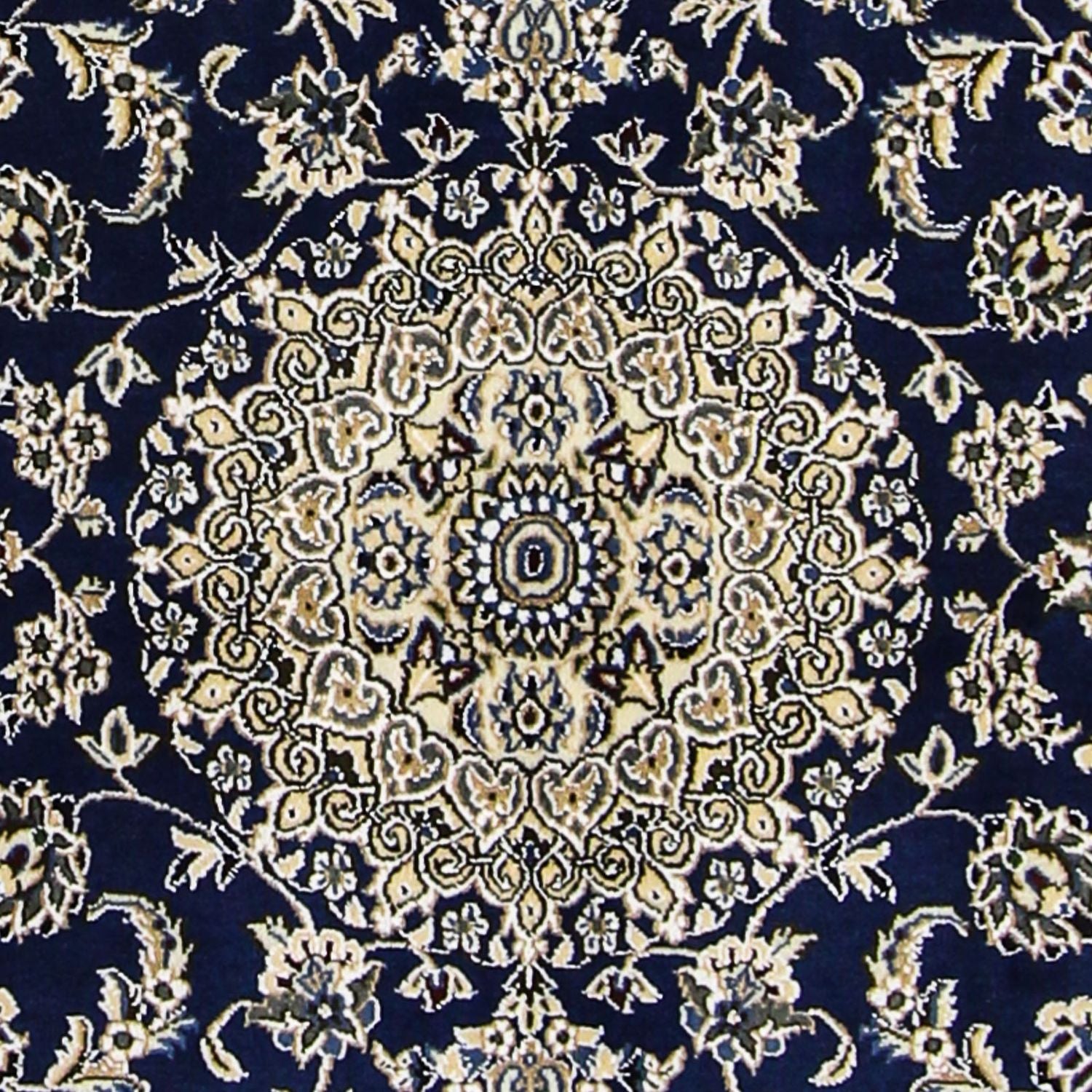 Alfombra Persa - Nain - Real - 175 x 116 cm - azul oscuro