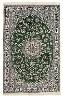 Alfombra Persa - Nain - Real - 180 x 115 cm - verde oscuro