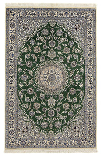 Alfombra Persa - Nain - Real - 180 x 115 cm - verde oscuro