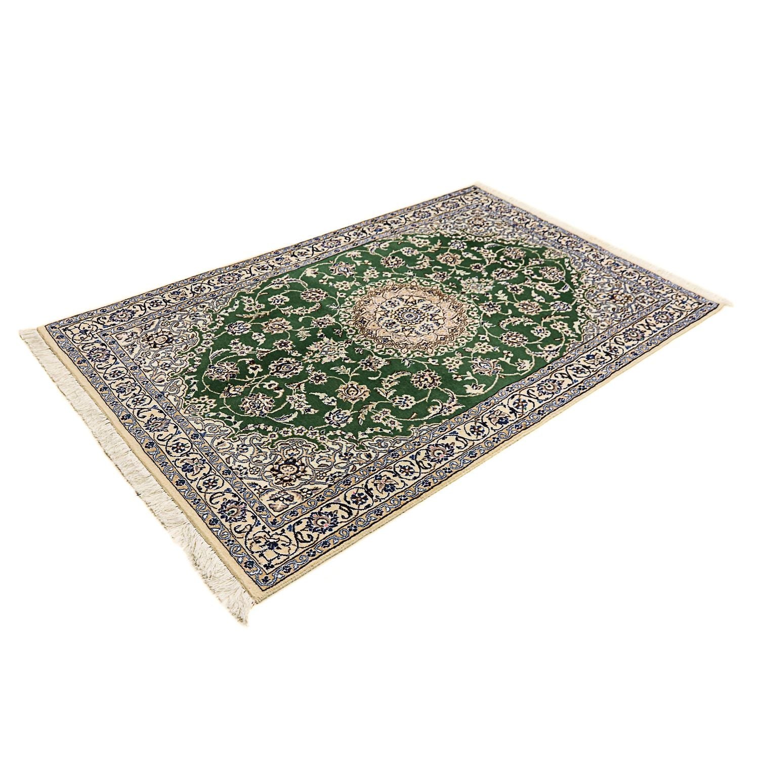 Alfombra Persa - Nain - Real - 180 x 115 cm - verde oscuro