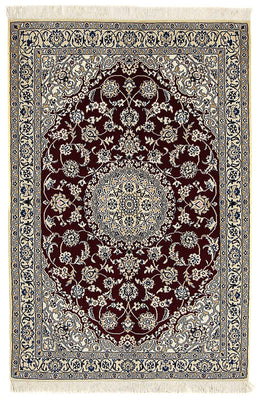 Alfombra Persa - Nain - Real - 177 x 118 cm - rojo oscuro