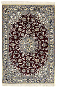 Alfombra Persa - Nain - Real - 177 x 118 cm - rojo oscuro