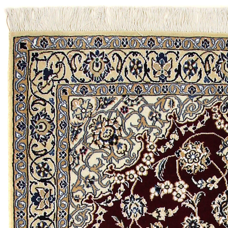 Alfombra Persa - Nain - Real - 177 x 118 cm - rojo oscuro