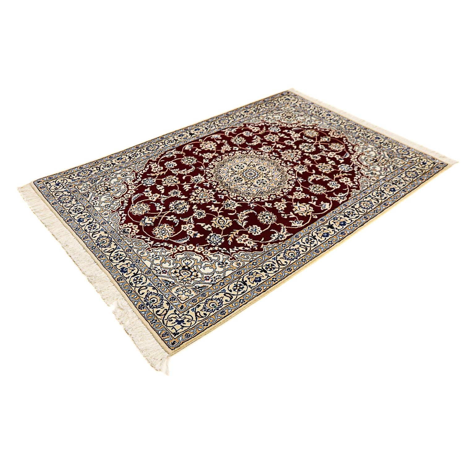 Alfombra Persa - Nain - Real - 177 x 118 cm - rojo oscuro