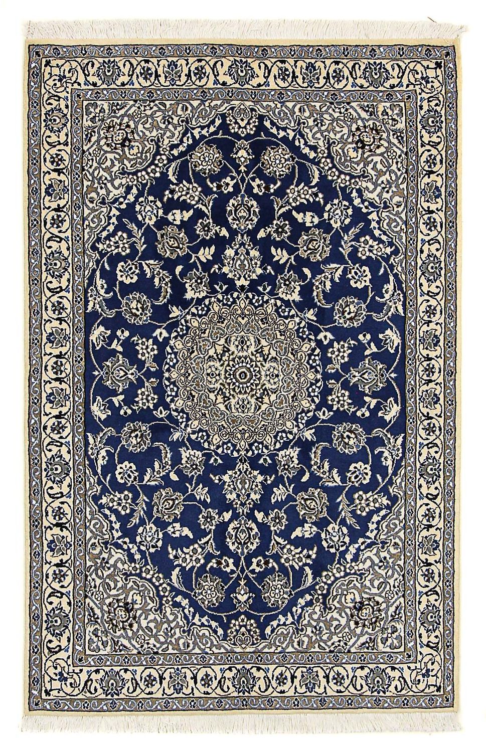 Alfombra Persa - Nain - Real - 179 x 117 cm - azul oscuro