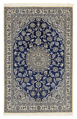 Alfombra Persa - Nain - Real - 179 x 117 cm - azul oscuro