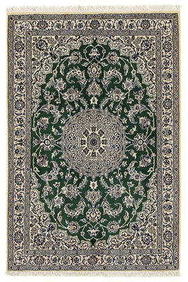 Alfombra Persa - Nain - Real - 178 x 120 cm - verde oscuro