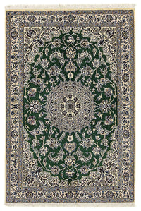 Alfombra Persa - Nain - Real - 178 x 120 cm - verde oscuro