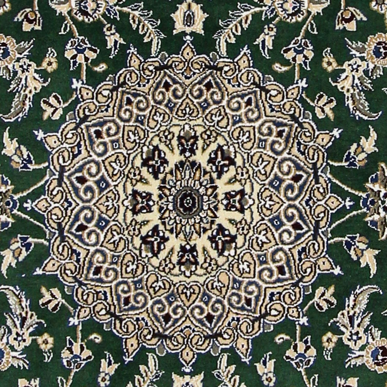 Alfombra Persa - Nain - Real - 178 x 120 cm - verde oscuro