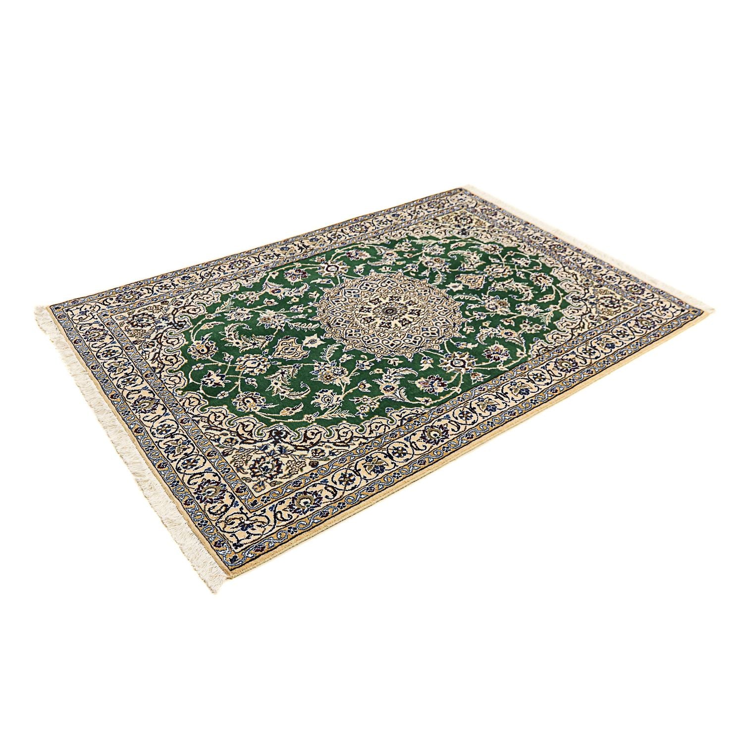 Alfombra Persa - Nain - Real - 178 x 120 cm - verde oscuro