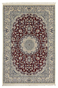 Alfombra Persa - Nain - Real - 218 x 156 cm - rojo oscuro