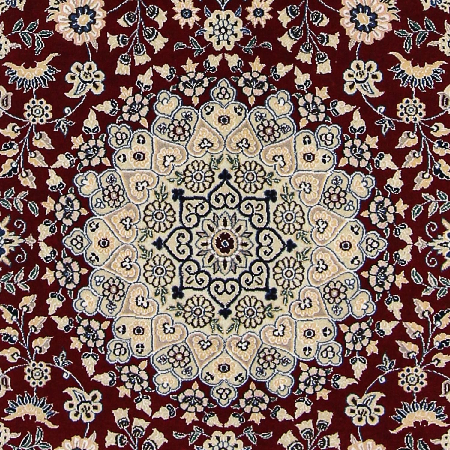 Alfombra Persa - Nain - Real - 218 x 156 cm - rojo oscuro