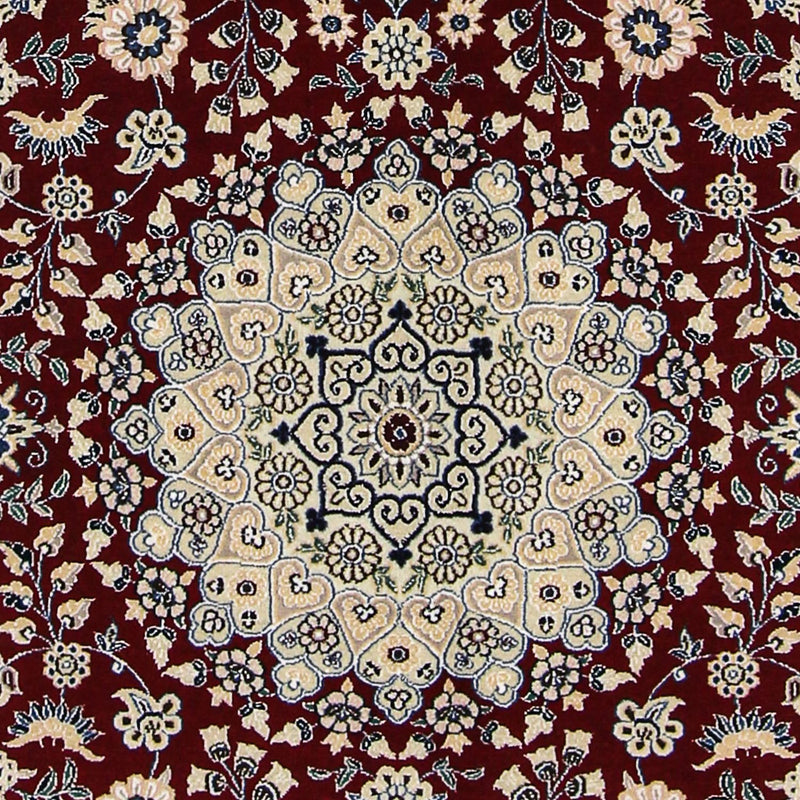 Alfombra Persa - Nain - Real - 218 x 156 cm - rojo oscuro