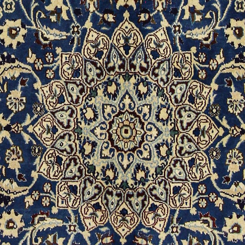 Alfombra Persa - Nain - Real - 202 x 125 cm - azul oscuro