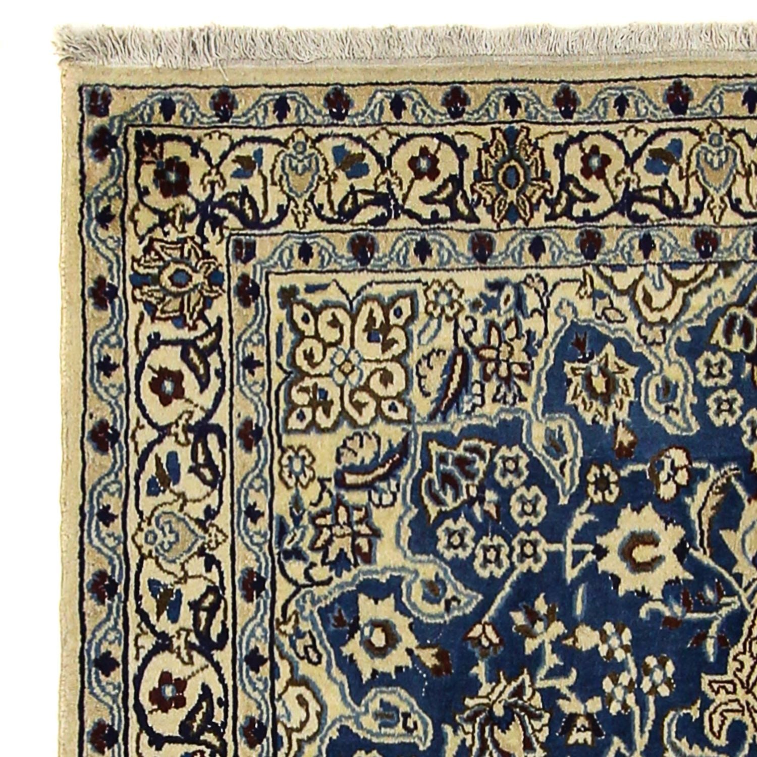 Alfombra Persa - Nain - Real - 202 x 125 cm - azul oscuro