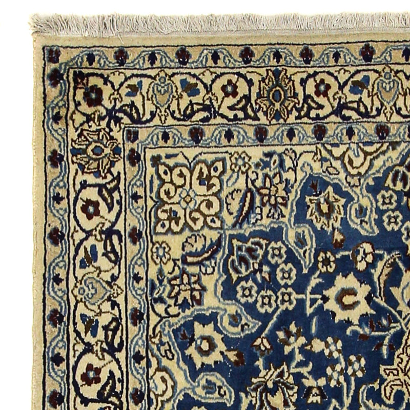 Alfombra Persa - Nain - Real - 202 x 125 cm - azul oscuro