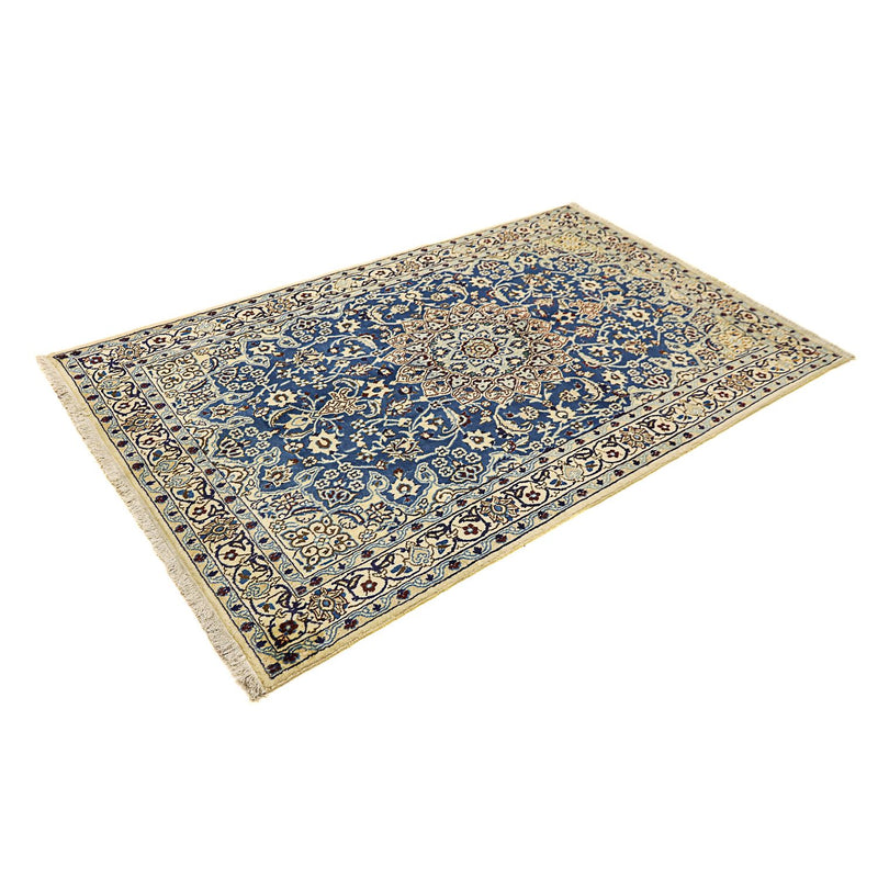Alfombra Persa - Nain - Real - 202 x 125 cm - azul oscuro