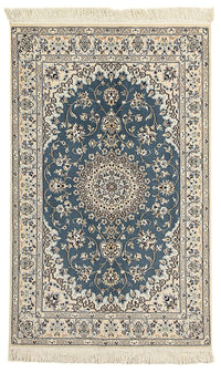 Alfombra Persa - Nain - Real - 204 x 128 cm - azul oscuro