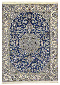 Alfombra Persa - Nain - Real - 205 x 150 cm - azul oscuro
