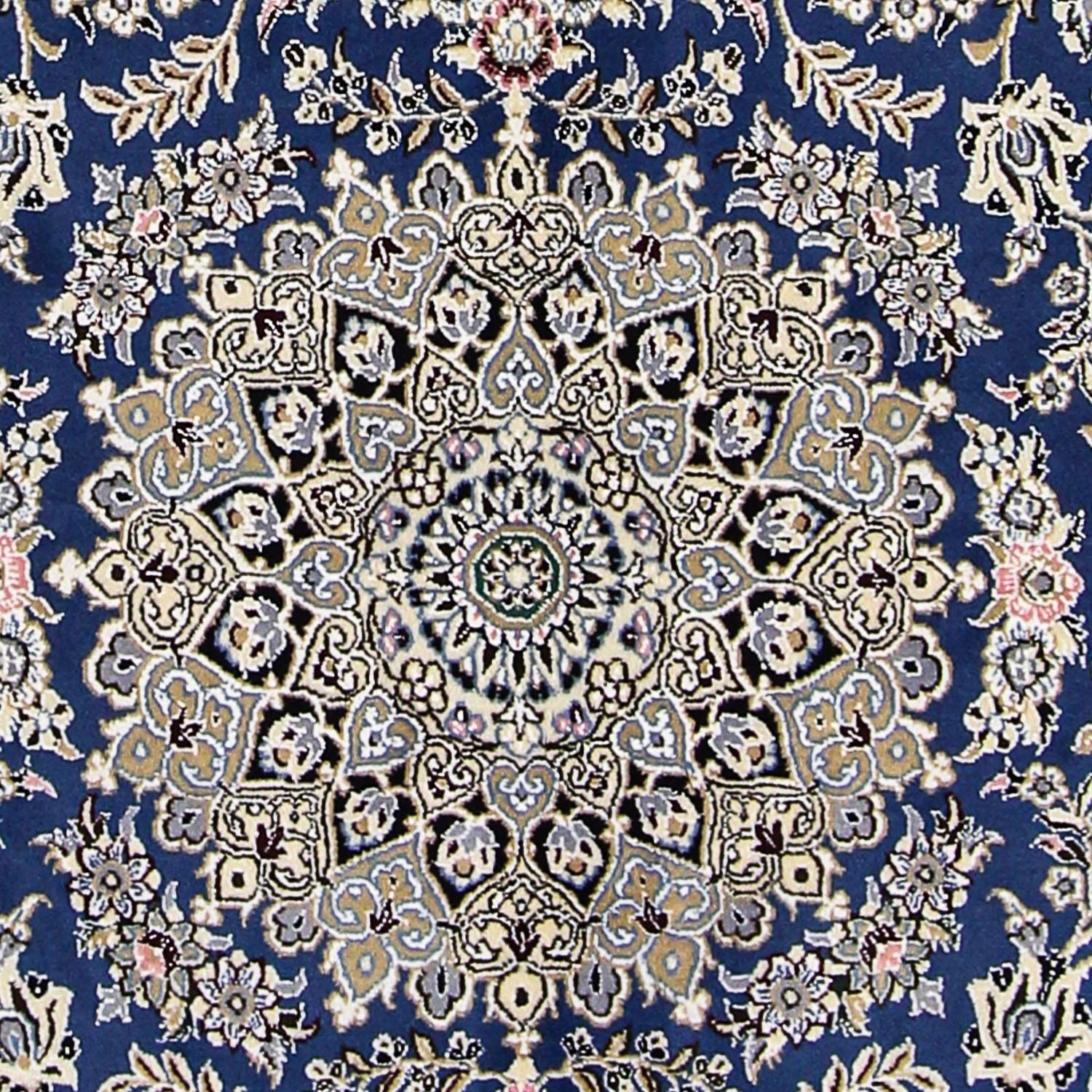 Alfombra Persa - Nain - Real - 205 x 150 cm - azul oscuro