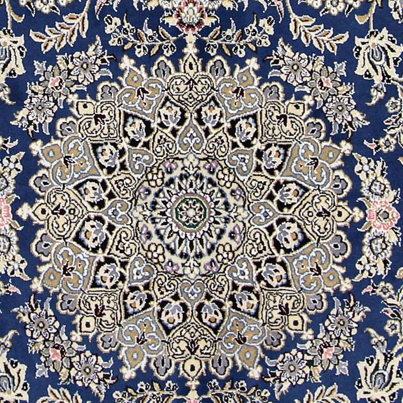 Alfombra Persa - Nain - Real - 205 x 150 cm - azul oscuro