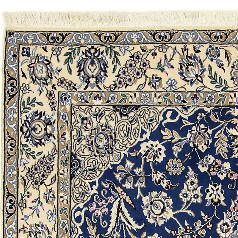Alfombra Persa - Nain - Real - 205 x 150 cm - azul oscuro