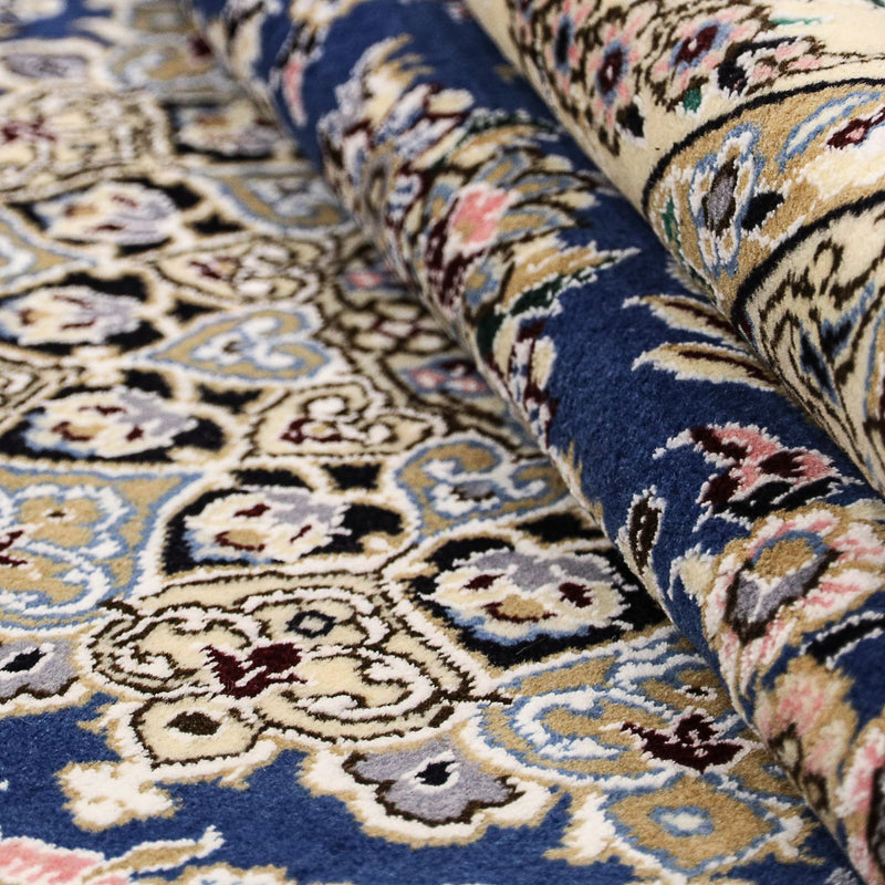 Alfombra Persa - Nain - Real - 205 x 150 cm - azul oscuro